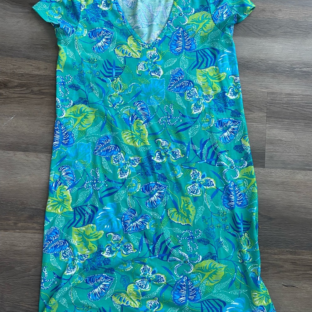 Lilly Pulitzer T-Shirt Tropical Print Dress XS